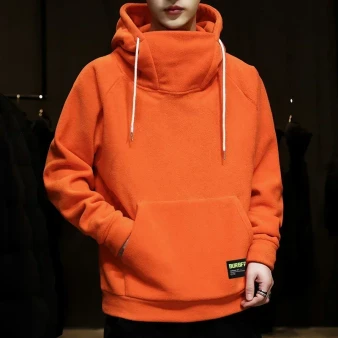 2026 Men's Thick Polar Fleece Sweatshirt Paired Couple Y2k Streetwear Autumn Winter Hood Sports Black Windproof Oversized Hoodie