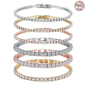High quality 925 silver tennis bracelet, exquisite hip-hop fashion, original design for men and women, bracelet jewelry gift