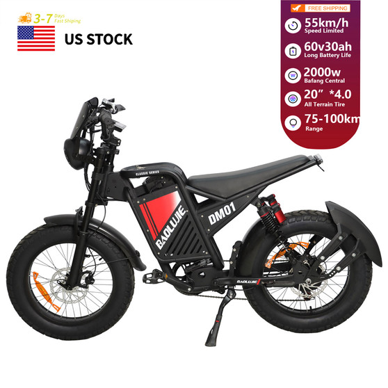 US in Stock Free Shipping DM-2001 20 Inch 60V30Ah Adults Electric Motorcycle 2000W 55kmh/34mph Electric Motorbike