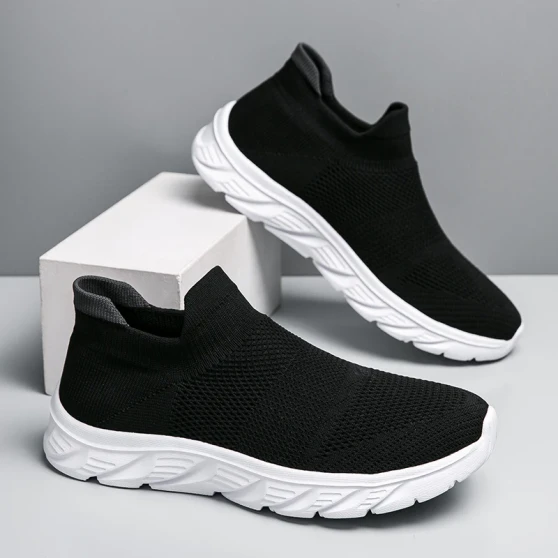 Breathable Men Casual Shoes Lightweight Male Vulcanized Shoes Outdoor Platform Men's Loafers Soft Mesh Flats Non-slip Sneakers