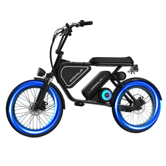 US Stock Free Ship PAMILA E3 48V 250W 20inch 15.6Ah 25km/h 40-60miles Colorful Light Mid Drive Fat Tire Electric Scooter