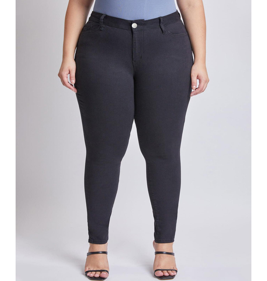 Women's Plus Size Straight Stretchy Denim Pants Mid-Waist Black Jeans Casual Black Mid-Waist Washed Pencil Jeans Length Denim