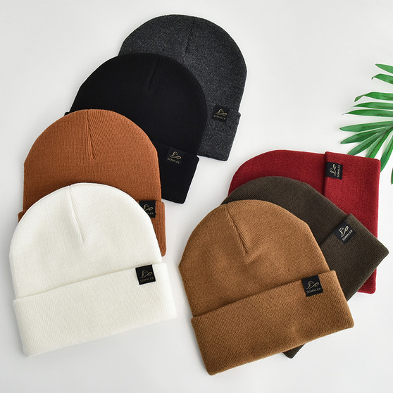Unisex 100% High Quality Knit Beanie Hat With Custom Logo Winter Cuff Beanie for Women Men Skull Cap