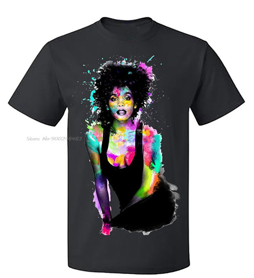Men Music Whitney Houston Watercolor Tribute T-shirt Men  Summer O-Neck Men T Shirt Cotton Tees