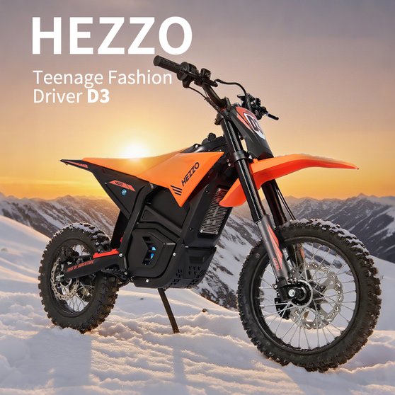 HEZZO D3 Electric Dirt Bike 60V 6000w 27ah Lithium Battery Off-Road Teens High Speed 40-60km/h 150KG Load Capacity 57KG