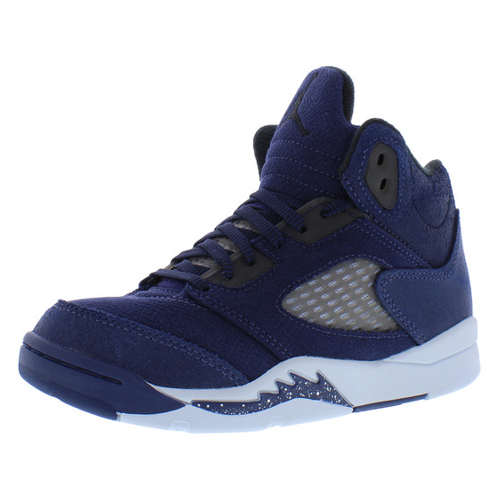For for 5 Retro SE PS Boys Shoes Color Midnight Navy/Black 100% Authentic Made in China Model MSS-FN5453400