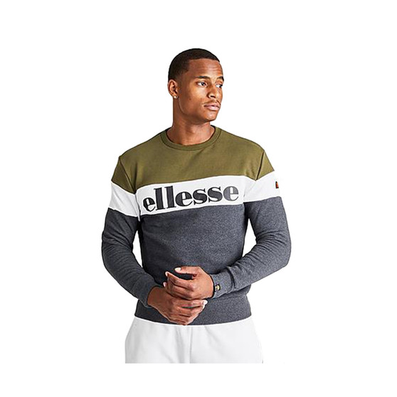 Ellesse Tarinis Sweatshirt Mens Active Shirts & Tees Color: Olive/White/Black | 100% Authentic
