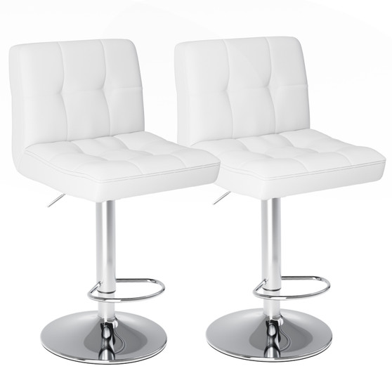 Modern Square Cushion Bar Stool with Backrest PU and Fabric Material for Kitchen Home Bar Hotel Dining and Party Use