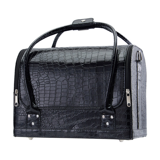 PU Leather Large Capacity Portable Makeup Travel Case Organizer Zipper Closure Luggage Cosmetic Trays Makeup Artist Suitcase