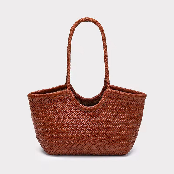 2026 Luxury Braided Leather Shoulder Bags  Real Cow Leather Weave Tote Bag Large Capacity Handbag Women Bag for Women