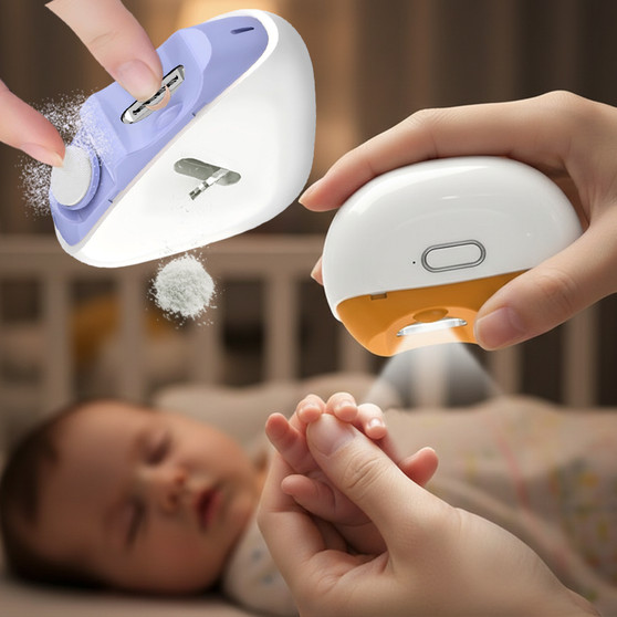 2-in-1 Automatic Electric Nail Trimmer Polisher with LED Light Safe Baby Nail Care Accessories for Babies Adults Manicure Tools
