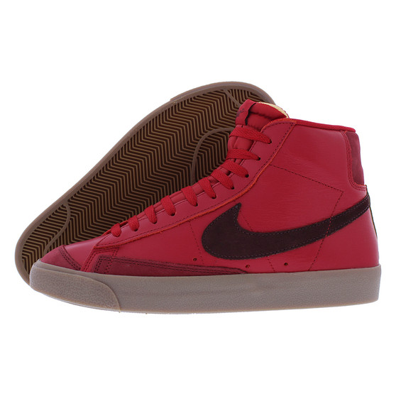 For Blazer Mid '77 Vintage Men's Retro Casual Shoes in Gym Red Height Increasing Feature Mesh Lining PU Upper Rubber Outsole