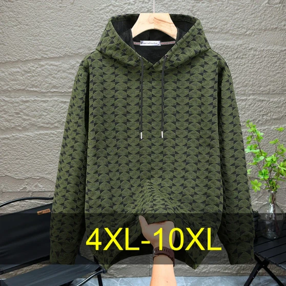 10XL Plus Size Hoodie Men Spring  Autumn Vintage Hoodies Fashion Casual Hooded Pullover Male Big Size 10XL
