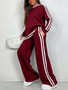 2025 Women's Sweat Suit Spring Autumn New Leisure Clothing Fashion Elegant Tops T-shirt Pants 2 Two Piece Set For Women