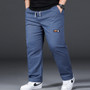 Plus Size 12XL Pants Men Casual Trousers Elastic Waist Straight Pants Male Fashion Grey Black Pants Big Size 10XL 12XL