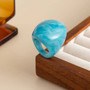 PuRui 6 Color Boho Irregular Geometry Resin Chunky Rings for Women Trendy Vintage Acrylic Knuckle Rings Charm Aesthetic Jewelry