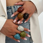 PuRui 6 Color Boho Irregular Geometry Resin Chunky Rings for Women Trendy Vintage Acrylic Knuckle Rings Charm Aesthetic Jewelry