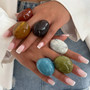 PuRui 6 Color Boho Irregular Geometry Resin Chunky Rings for Women Trendy Vintage Acrylic Knuckle Rings Charm Aesthetic Jewelry