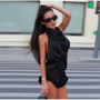 Elegant Women's Solid Halter Top Shorts Set Sleeveless Backless Swing Collar Vest Pleated Short Pant 2026 Summer Lady Beach Suit