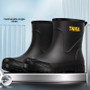Fashionable Men's Rain Boots Mid-Calf Waterproof Anti-Slip Reflective Fishing Shoes EVA Sole Plastic Upper China Made