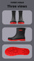 Fashionable Men's Rain Boots Mid-Calf Waterproof Anti-Slip Reflective Fishing Shoes EVA Sole Plastic Upper China Made