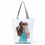 Golden Afro Woman Printed Handbags Pretty Fashion Shoulder Bag Eco Portable Shopping Bag High Capacity Beach Bag Practical Tote