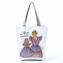 Golden Afro Woman Printed Handbags Pretty Fashion Shoulder Bag Eco Portable Shopping Bag High Capacity Beach Bag Practical Tote