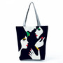 Golden Afro Woman Printed Handbags Pretty Fashion Shoulder Bag Eco Portable Shopping Bag High Capacity Beach Bag Practical Tote