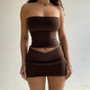 Y2k New Sexy Women Skirt Fashion Solid Color Tanks Package Hip Short Skirts Female Spring Summer Slim Mini Skirts Tube Tops Sets