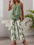 2 Piece Women Set Summer Autumn Sleeveless Shirt Blouse Top And Pants Suits Outfits Fashion Office Lady Matching Sets Outfit