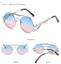SHAUNA Retro Metal Double Bridges Round Sunglasses Women Fashion Gradient Mirror Eyewear Men Trending Punk Spring Sun Glasses