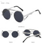 SHAUNA Retro Metal Double Bridges Round Sunglasses Women Fashion Gradient Mirror Eyewear Men Trending Punk Spring Sun Glasses