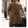 Fashion Men Fall Winter Trench Coat Long Sleeve Coat Notch Collar British Style Mid Length Men Jacket