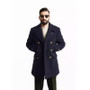 Fashion Men Fall Winter Trench Coat Long Sleeve Coat Notch Collar British Style Mid Length Men Jacket