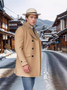 Fashion Men Fall Winter Trench Coat Long Sleeve Coat Notch Collar British Style Mid Length Men Jacket