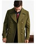 Fashion Men Fall Winter Trench Coat Long Sleeve Coat Notch Collar British Style Mid Length Men Jacket