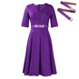 Women's Autumn Fashion Elegant Solid Color Five-quarter Sleeve African Dress