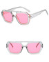Vintage Square Sunglasses for Women Men Thick Frame Double Bridges Eyewear Female Fashion Chic Polygon Sun Glasses Leopard Blue