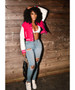 CM.YAYA 2024 Autumn Winter Patchwork Button Up Women Baseball Jackets Long Sleeve Elegant Sport Fashion Baseball Outcoat