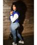 CM.YAYA 2024 Autumn Winter Patchwork Button Up Women Baseball Jackets Long Sleeve Elegant Sport Fashion Baseball Outcoat