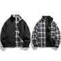 Una Reta Harajuku Jacket Men Autumn New Hip hop Double Sided Wear Coat Streetwear Casual Plaid Loose Jackets Man