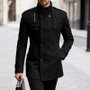 Vintage Lapel Double-breasted Woolen Coats Men Fall Winter Solid Color Trench Coat Casual Men's Slim Mid-length Overcoat