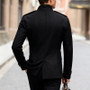 Vintage Lapel Double-breasted Woolen Coats Men Fall Winter Solid Color Trench Coat Casual Men's Slim Mid-length Overcoat