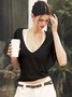 Dulzura 2025 Autumn Latest Fashion Sexy V-Neck Long Sleeve Slim Fit T-Shirt Women'S Solid Casual Top Party Club Street Clothes