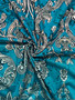 Plus Size Teal Baroque Floral Print Maxi Dress Summer Casual Short Sleeve Scoop Neck Loose Long Sundress With Pocket