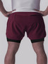 Sports shorts for men, double layered, quarter quick drying, elastic basketball, running training equipment, deep squat fitness,