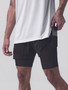 Sports shorts for men, double layered, quarter quick drying, elastic basketball, running training equipment, deep squat fitness,
