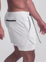 Sports shorts for men, double layered, quarter quick drying, elastic basketball, running training equipment, deep squat fitness,