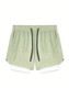 Sports shorts for men, double layered, quarter quick drying, elastic basketball, running training equipment, deep squat fitness,