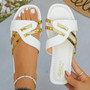 2026 Summer New Women Fashion Slippers Lightweight Comfortable Designer Flat Sandals with Metal Strap Slides